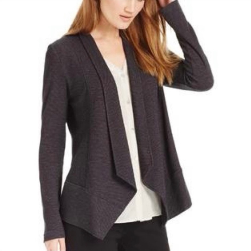 Eileen fisher charcoal open front cardigan
